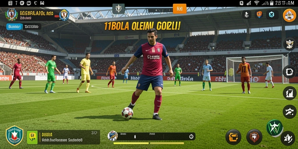 Tampilan utama gameplay 11BOLA yang penuh aksi.
