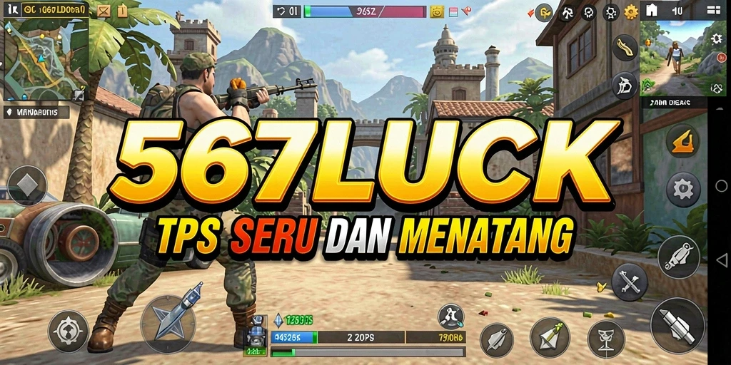 Screenshot utama 567LUCK menampilkan aksi intens gameplay TPS.