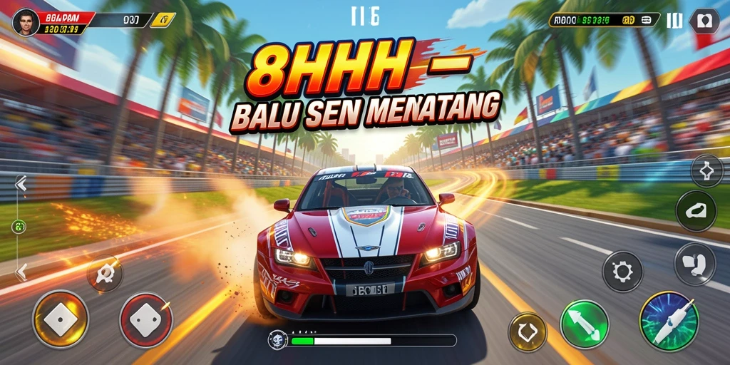 Gameplay seru dalam balapan yang menegangkan di 8HHH.