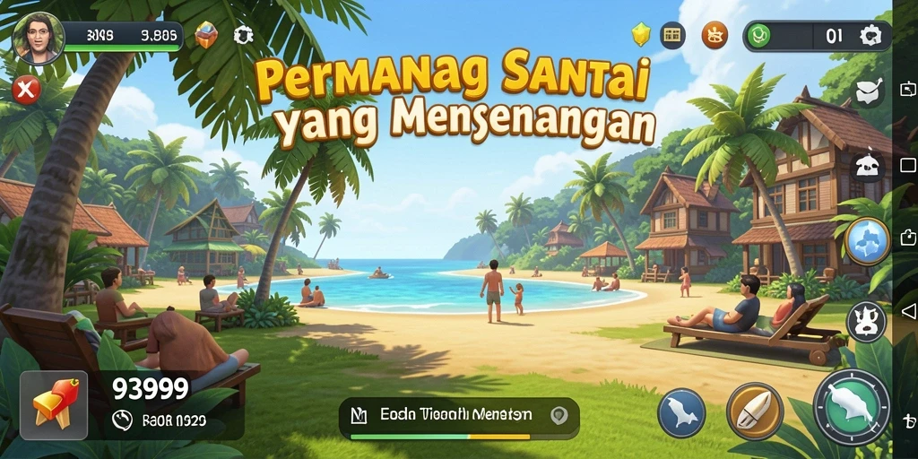 Tampilan gameplay menyenangkan dari 9399 yang penuh warna.