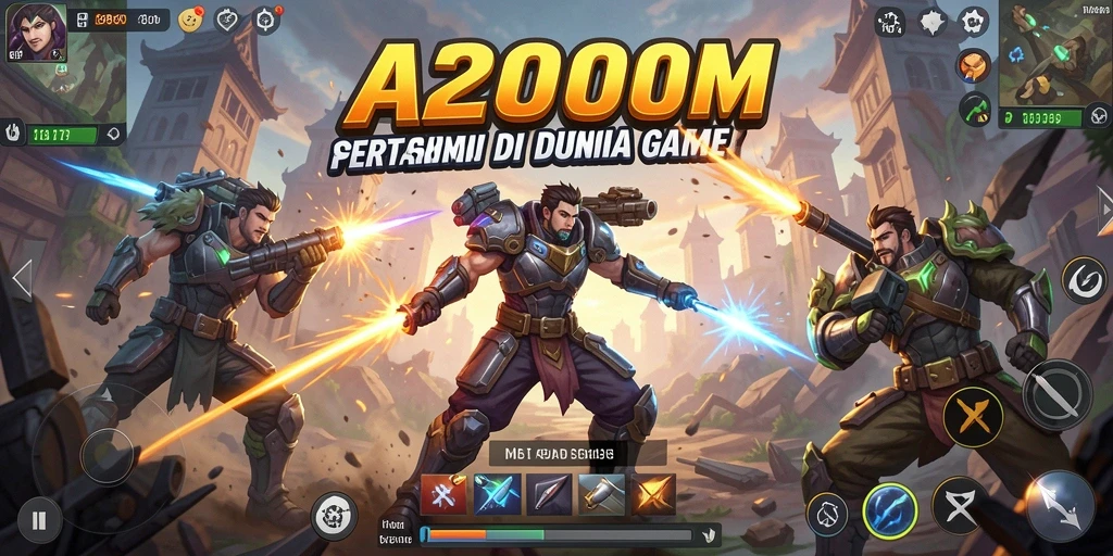 Screenshot menampilkan pertarungan seru antara karakter di A200M.