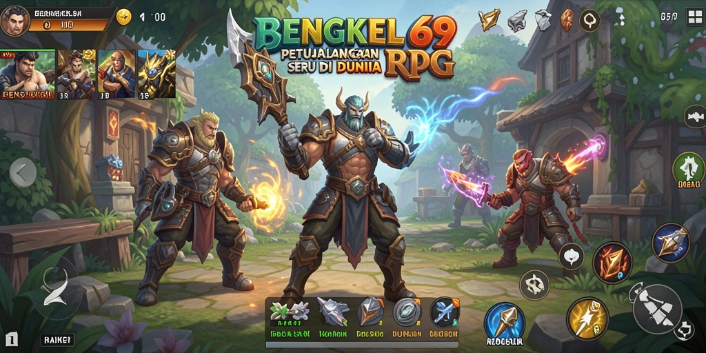 Screenshot gameplay BENGKEL69 yang menampilkan pertempuran seru dan karakter.