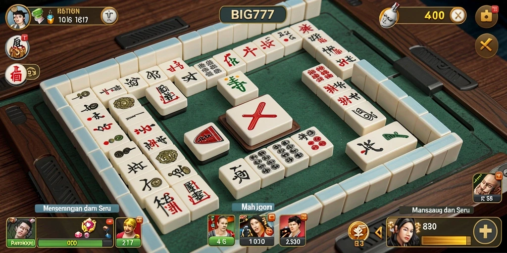 Tampilan gameplay Mahjong yang nyata dan menawan di BIG777.