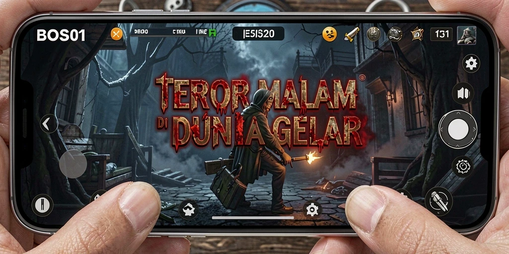 Tampilan gameplay menegangkan di dalam dunia gelap dan angker.