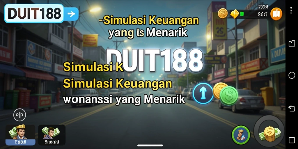 Screenshot gameplay DUIT188 menampilkan simulasi keuangan yang menarik.