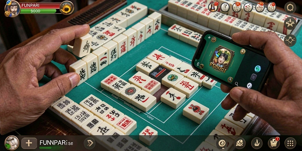 Tampilan gameplay Mahjong di FUNPARI yang seru dan menarik.