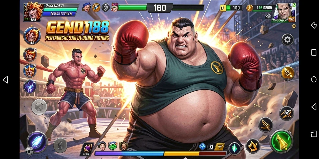 Tampilan gameplay GENDUT188 yang intens dalam pertarungan.