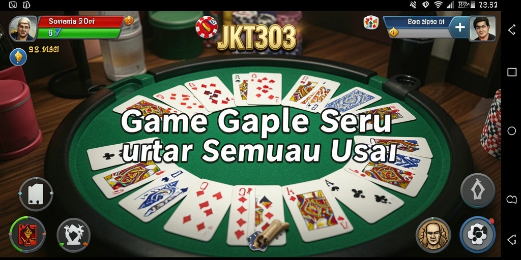 Screenshot gameplay JKT303 yang menunjukkan serunya bermain Gaple.
