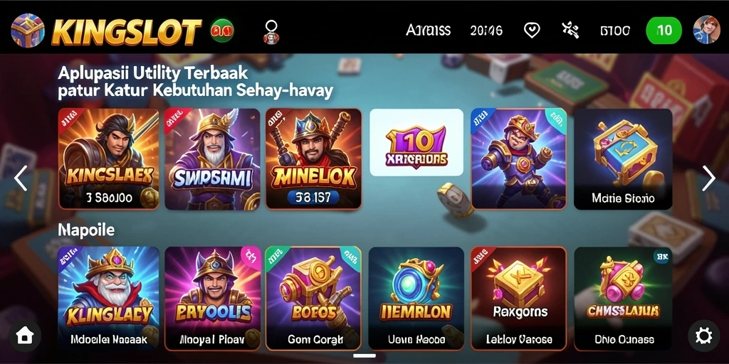 Tampilan utama KINGSLOT yang menampilkan menu Utility.