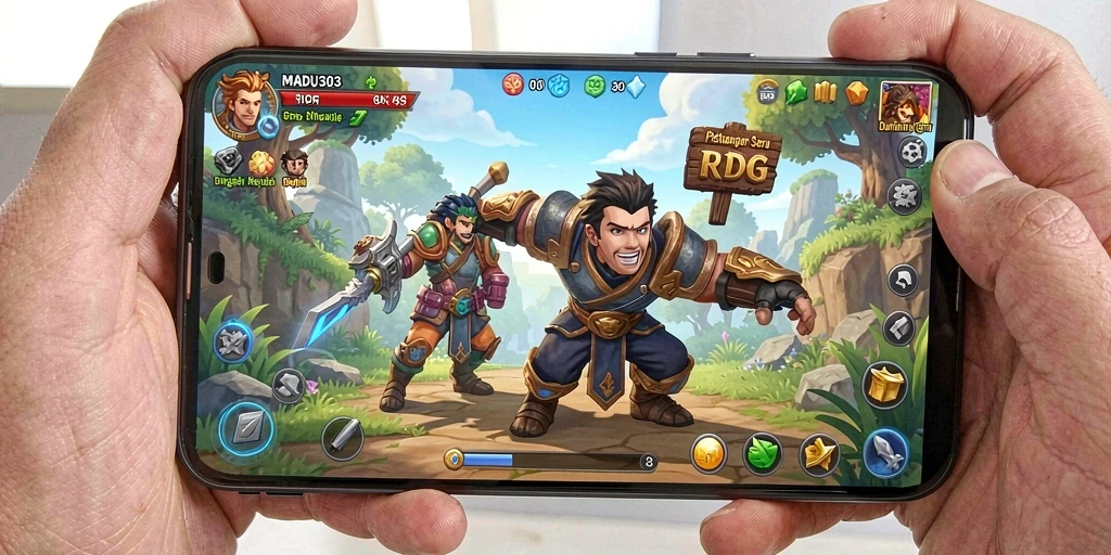 Tampilan khas gameplay RPG MADU303 yang penuh petualangan.