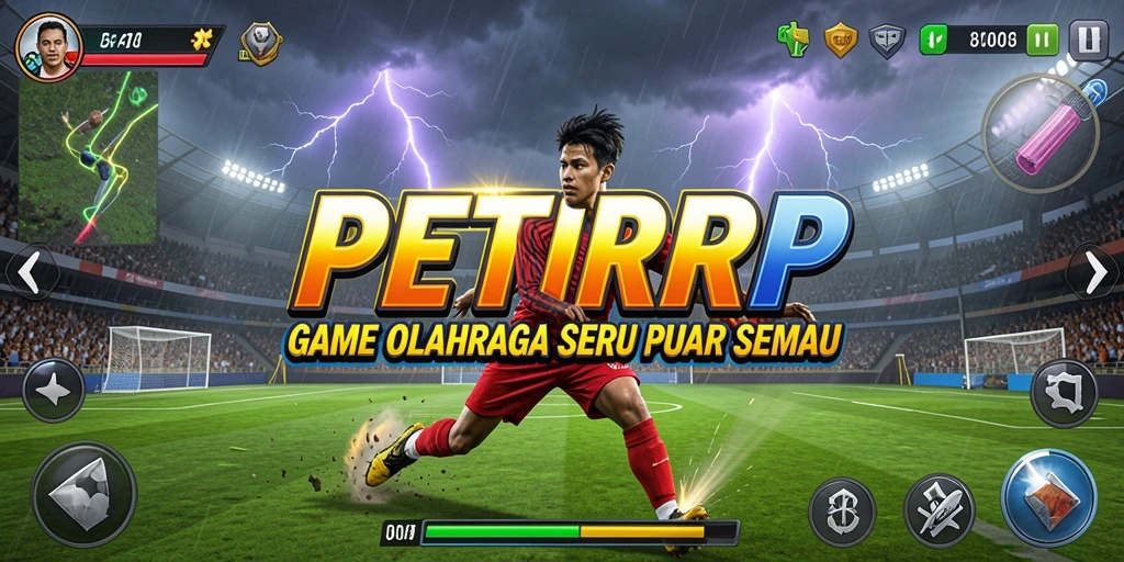 Tampilan gameplay seru PETIRRP dengan aksi olahraga yang mendebarkan.