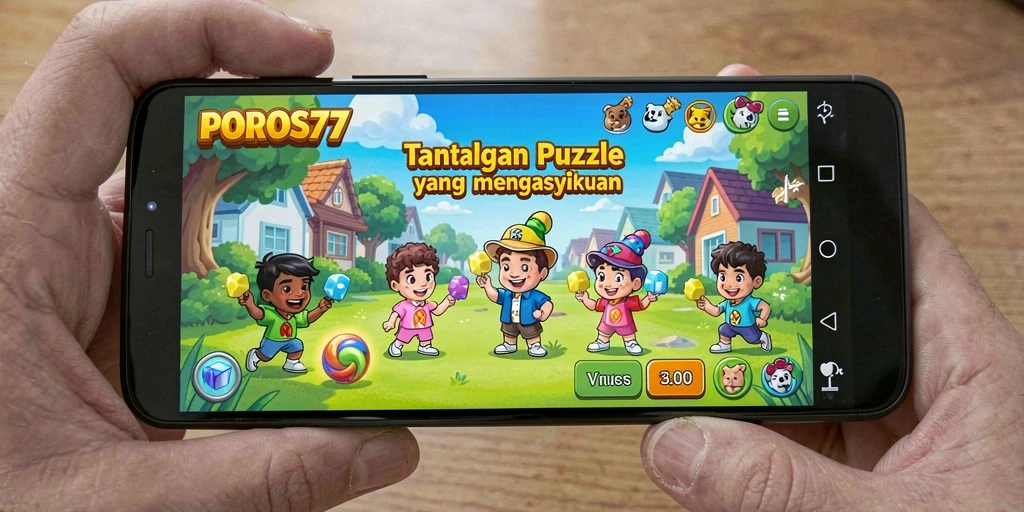 Tampilan gameplay menantang dari POROS77 yang penuh warna.
