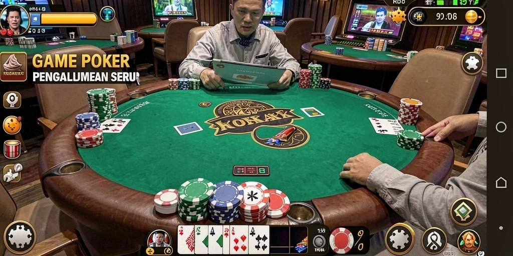 Tampilan permainan poker yang menarik dan penuh aksi.