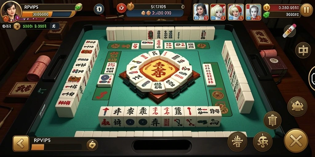 Tangkapan layar utama RPVIP5 menunjukkan aksi menyenangkan Mahjong.