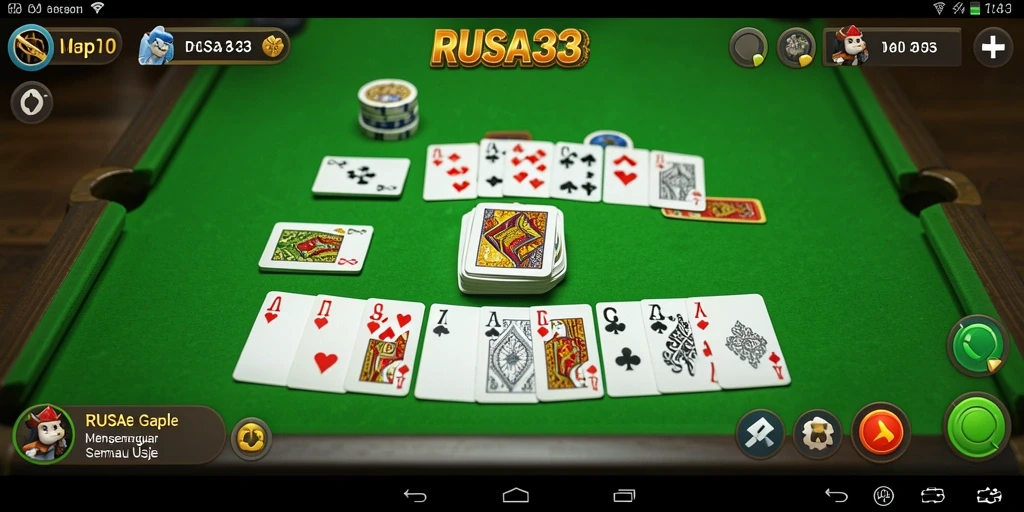 Tampilan gameplay RUSA33 yang seru dan menarik dalam permainan Gaple.