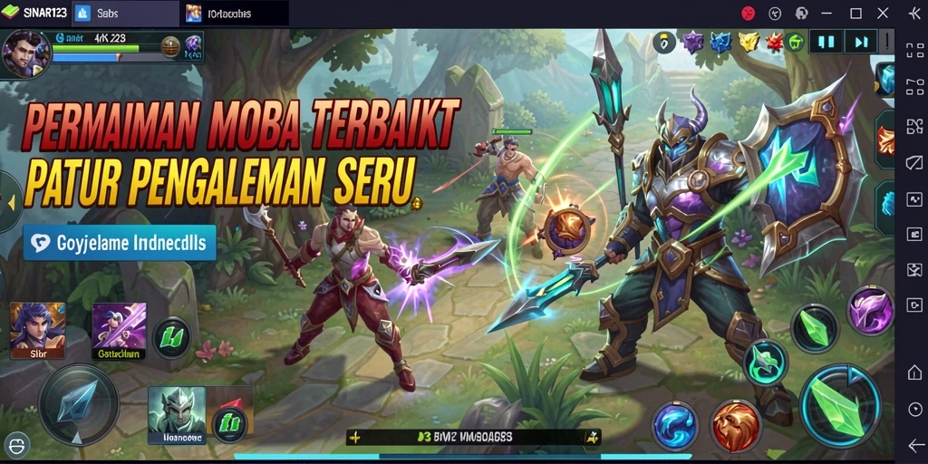 Tampilan gameplay MOBA yang mendebarkan di SINAR123.