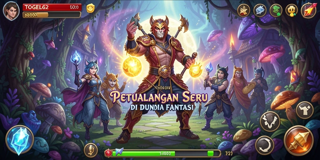 Screenshot gameplay TOGEL62 yang menampilkan dunia petualangan yang indah.