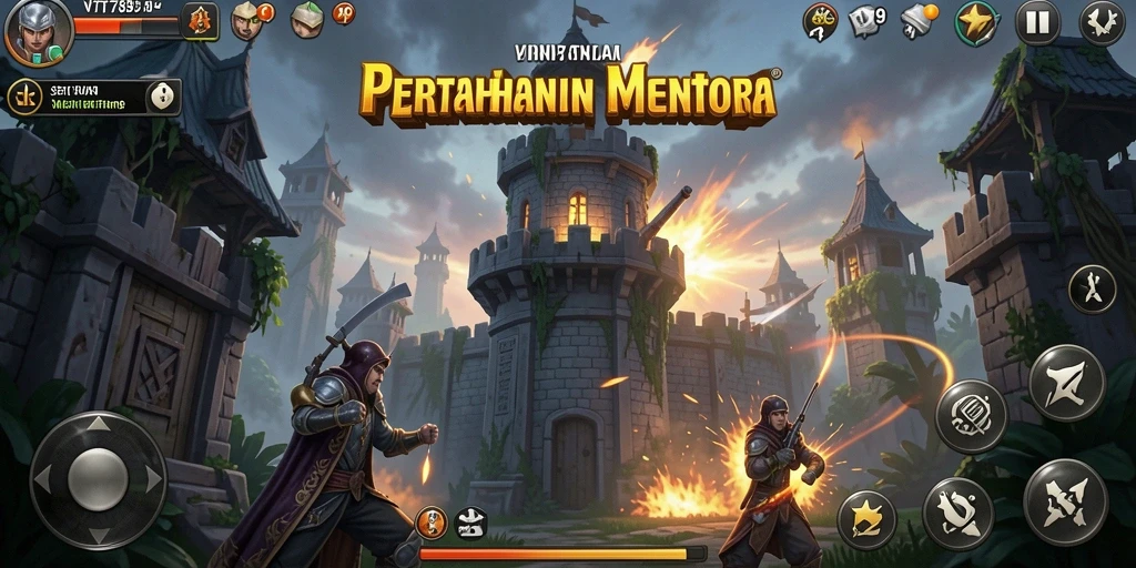 Tangkapan layar gameplay VT789 menampilkan aksi pertahanan menara yang mendebarkan.
